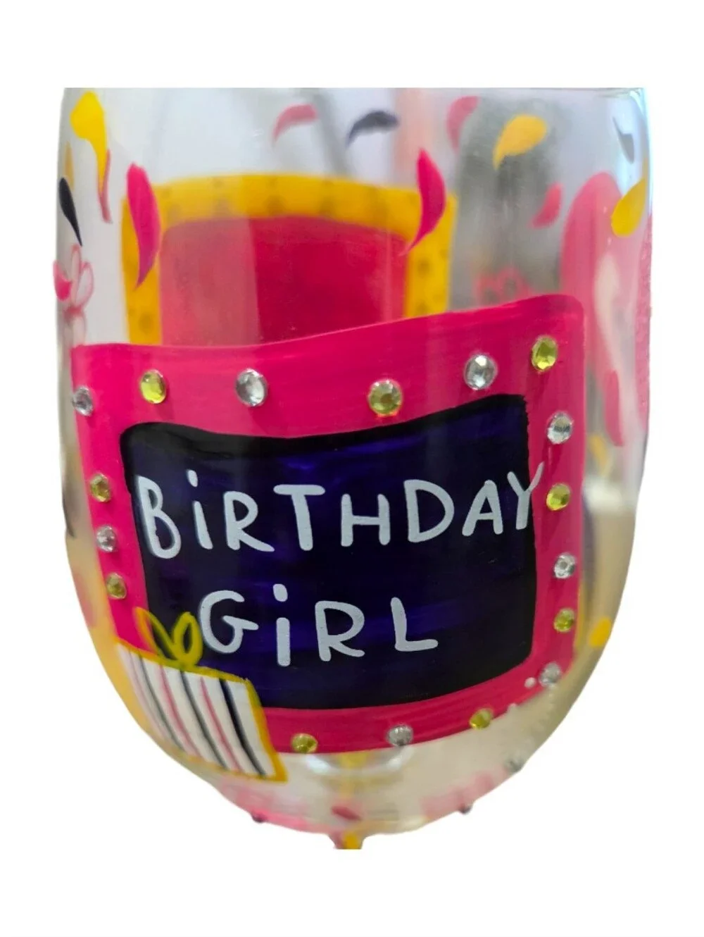 Lolita Birthday Girl Artisan Hand-painted Wine Glass